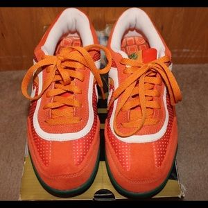 Orange Nike shoes
